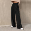 Women's Retro Classic Fashion Solid Color Loose High Waist Trousers