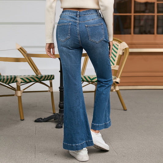 Shiying Casual Style High Waist Flared Pants Women's