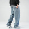 Simple Pure Color Jeans Men's Washed