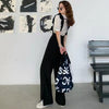 New Straps Wide Leg Pants Shirt Two-piece Set Waist Slim