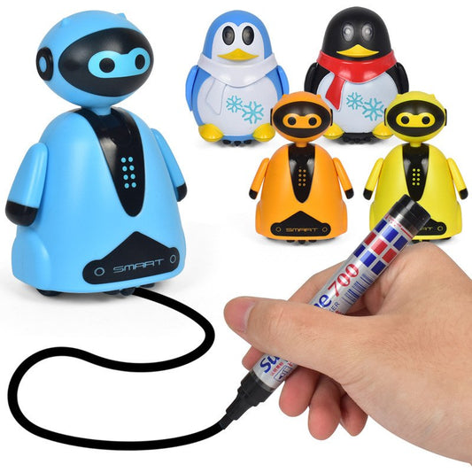 Drawn Line Magic Pet Toy Robot Pen Inductive Animal Follow Black Track Auto Run