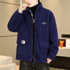 Lambswool Stand Collar Men's Winter Jacket Coat