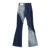 Geometric Raw Edge Jeans With High Waistline And Slimming Effect