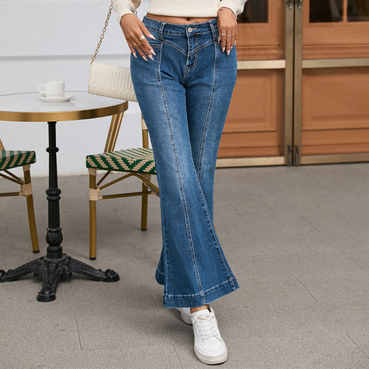 Shiying Casual Style High Waist Flared Pants Women's