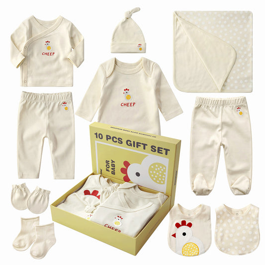 Maternal and Baby Supplies Full Moon Baby Baby Clothes Cotton Ten-piece Suit