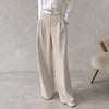 Women's Retro Classic Fashion Solid Color Loose High Waist Trousers