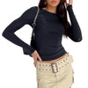 Women's Fashion Casual Solid Color Slim Pullover T-shirt