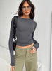 Women's Fashion Casual Solid Color Slim Pullover T-shirt