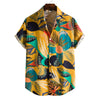 Printed Casual Men's Short-sleeved Shirt Lapel