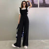 New Straps Wide Leg Pants Shirt Two-piece Set Waist Slim