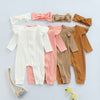 Newborn Baby Girls Boys Rompers 4 Colors Solid Fly Long