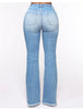 Women's Stretch Ripped Flared Jeans